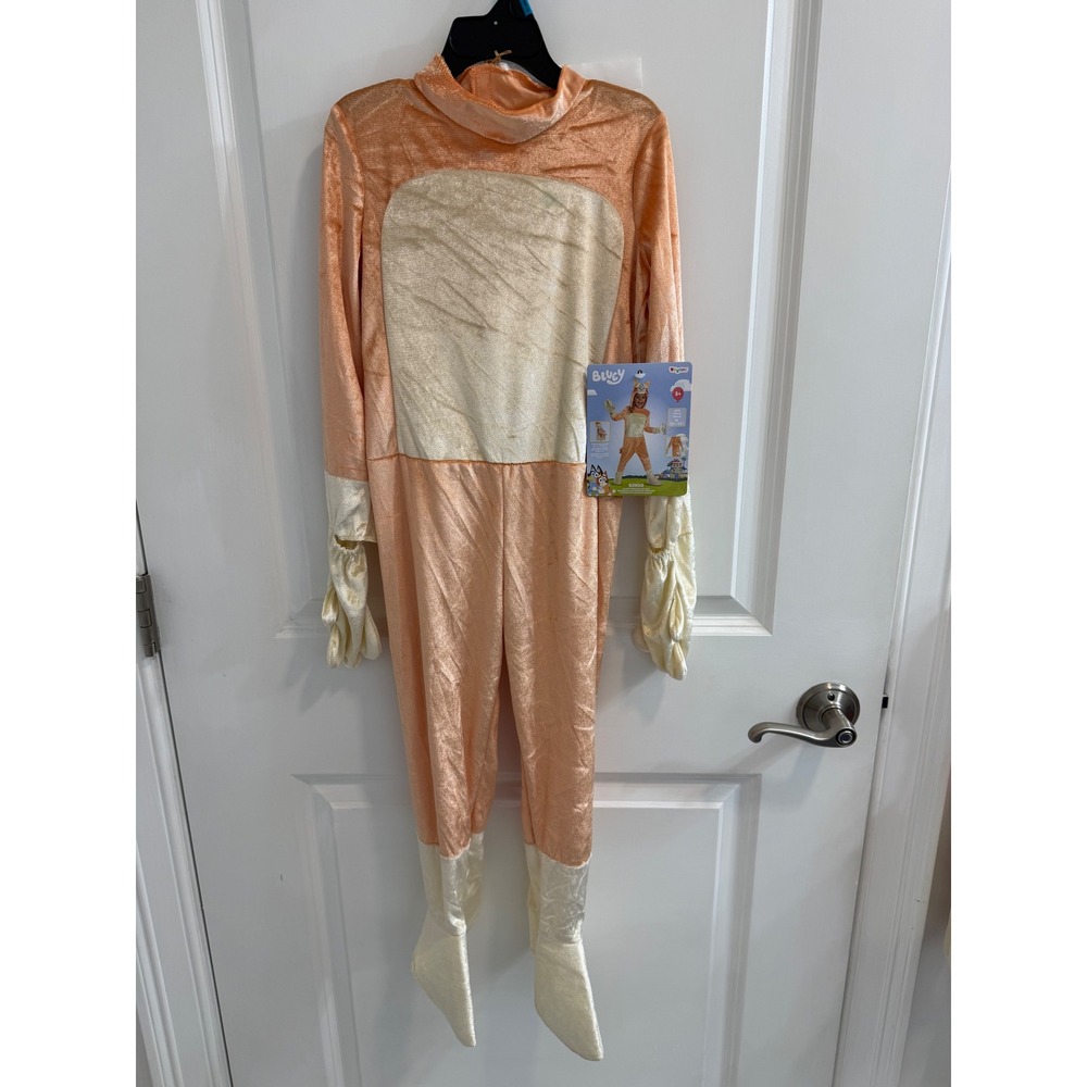 Bluey Bingo Deluxe Toddler Costume Disguise Orange Jumpsuit Size 3T-4T New